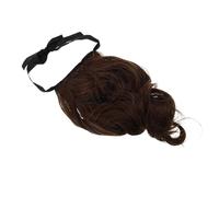 Abaodam Light Brown Wavy Ponytail Extension Drawstring Fake Hairpiece for Women Short Curly Comfortable Hair Extensions Clip-in Style