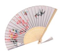 Abaodam Lightweight Bamboo Frame Hand Fans with Silk Material and Intricate Craftsmanship, Traditional Floral Folding Fans for Women Suitable for Weddings and Presents