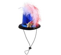 Abaodam Lightweight Black Independence Day Pet Headband for Dogs and Cats, Practical Cloth and Plastic Hat with Plume, for Independence Day Party and Cosplay