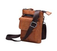 Abaodam Lightweight Brown Travel Single Shoulder Bag for Men Multifunctional Zipper Waist Pouch with Detachable Strap Compact Cross-Body Phone Bag for Outdoor and Daily Essentials Storage