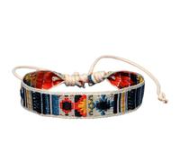 Abaodam Lightweight Embroidered Ethnic Style Bracelet for Women, Colourful High-grade Material Wrist Jewelry, for Daily Life and Home Use