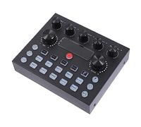 Abaodam Live Sound Card External Sound Card Dj Mixer with Colorful LED Effects for Mobile Phone and Computer Karaoke Streaming and Podcast Recording