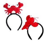 Abaodam Lobster Headband and Crab Headband Set Plush and Material 2pcs Adorable Design with Delicate Craftsmanship for Women for Halloween and Seafood Themed Parties