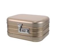 Abaodam Lockable Metal Storage Box with Combination Lock, Rectangle Iron Tinplate Container for Jewelry and Souvenirs, Portable Storage Organizer with Lid, for Travel and School Use