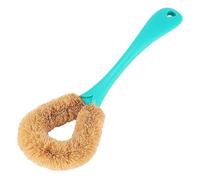Abaodam Long Handle Coconut Fibre Scrub Brush for Kitchen Dish Cleaning Non-scratch Pot and Plate Scrubber with Comfortable Grip Natural for Tough Messes Hanging for Easy Storage Green