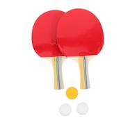 Abaodam Long Handle Table Tennis Paddle Set Comfortable Grip Blanks for Doubles Play Portable Trainer Kit for Home and Party Activities Twin Rackets Pack with Elegant Packaging