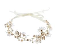 Abaodam Lovely Garland Hairband and Women with Adjustable Size, Artificial Polishing, and Pearl Cloth Flower Design, for Weddings and Parties