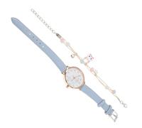 Abaodam Lovely Strap Watch with Cartoon Rabbit Dial and Leather Band Includes Cute Bunny Bracelet for Learning Decorative and Read Student Accessory
