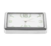 Abaodam Luminous Car Clock for Auto Dash with Alloy Compact Design, Simple Elegant Silver Stick-on Dashboard Clock Suitable for Car Interior