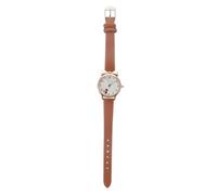 Abaodam Luminous Cat Pattern Quartz Wrist Watch for Brown Leather Strap, Student Night Glow Wristwatch Suitable for School and Daily Wear