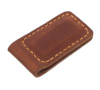 Abaodam Magnetic Leather Money Clip with High Durability and Cable Organizing Function Vintage Style Brown Business Card and Cash Holder for Men