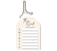 Abaodam Magnetic Menu Planning Board for Fridge with Acrylic and Wood Construction, Dry Erase Memo Taking Board Suitable for Office and School Use, Khaki Colour