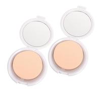 Abaodam Makeup Cushion Empty Case round Shape 2pcs White with Magnetic Opening Design Easy to Control Amount of Foundation Or Cream, for Daily Use and Storage