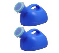 Abaodam Male Urinal Bottles Pee Containers Portable 2pcs with Spill Proof Screw on Lid, Blue Plastic with Nighttime Convenience for Men, for Car and Camping Use