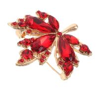 Abaodam Maple Leaf Brooch Pin for Women - Red Enamel Lapel Pin Clasp - Fall Jewelry Accessory for Dresses and Coats - Delicate Ladies’ Autumn Fashion Brooch