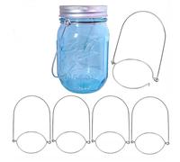 Abaodam Mason Jar Wire Handles Replacement Handles 8pcs Stainless Steel Easy to Install, No Tool Required, Sturdy Silver Metal for 70mm Diameter Jars for Home and Party Use