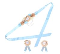 Abaodam Maternity Sash and Corsage Shower Mom Daddy Corsage Handmade Elegance for Gender Reveal Celebrations and Pregnancy Photo Props