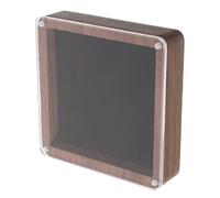 Abaodam Medal Display Case with Acrylic Lid, Black Walnut Wood Single Medal Storage Box, Tabletop Badge Holder for Marathon and Sports Awards Showcase