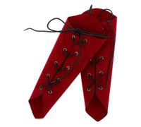 Abaodam Medieval Arm Bracers Vintage Wrist Guards Steampunk Style Velvet Arm Guards for Renaissance Cosplay Halloween Accessories Red Pair