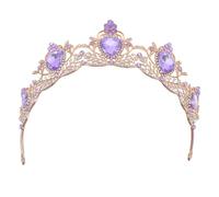Abaodam Medieval Baroque Queen Purple Rhinestone Crown Headband for Women’S Wedding, Prom and Bridal Hair Accessories