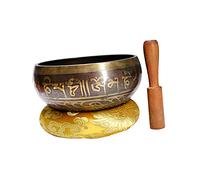 Abaodam Meditation Bowl Sound Bowl Engraved Art 10.5cm for Yoga Relaxation and Mindfulness