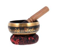 Abaodam Meditation Bowl Tibetan Singing Bowl Cushion Mallet for Buddhist and Hand Making Wood Rod in Spiritual Home Decor Random Color