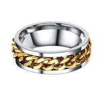 Abaodam Men Ring Stainless Steel Rotating Spinner Bottle Opener Ring Gold Size 11 Box Stylish Finger Jewelry for Casual and Daily Wear