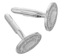 Abaodam Men’S Round Copper Cufflinks with Rhinestones, 1 Pair Decorative French Style Cuff Links for Business, Formal Weddings, and Groom Accessories