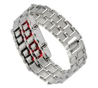 Abaodam Men's Digital LED Watch with Accurate Timing and Long-Term Operation, Silver Alloy Rectangular Retro Style Wrist Watch for Gents, Fashionable and High-end Design