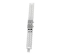 Abaodam Men's LED Digital Watch Silver Alloy Rectangular Bracelet Watch for Long-Term Operation and Accurate Timing Stylish Retro Design for Everyday Wear