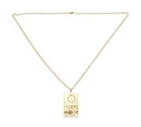 Abaodam Men's Stainless Steel Sweater Necklace Real Gold Plated Tarot Sun God Pendant Religious Jewelry Gift for Christmas