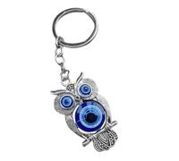 Abaodam Metal Alloy Blue Eye Owl Keyring Evil Eye Pendant Decorative Hanging Ornament Keychain for Car and Backpack Accessories