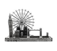 Abaodam Metal Big Ben Ornament London Tower Bridge Souvenirs Desk Decor British Landmark Model with Glowing Design