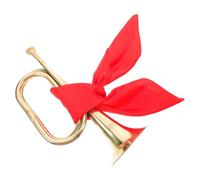 Abaodam Metal Bugle Trumpet for Beginners Red Scarf, Teen Musical Wind Instrument for School Band and Stage Performance, Gold Brass Bugle for Orchestra and Marching