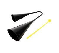 Abaodam Metal Double-head Cowbells Large Size for Classroom Use, Outdoor Sporting Events Black Metal Musical Instrument for Percussion Accessories