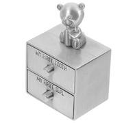 Abaodam Metal First Tooth and Curl Keepsake Box Drawer Style Tooth Storage Case Decorative Memory Organizer for Nursery Unique Childhood in Antique Tin Finish