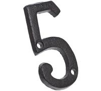 Abaodam Metal House Number 5 Cast Iron Black House Address Number for Mailbox Post Modern outside Use