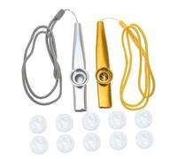 Abaodam Metal Kazoo Musical Instrument Set with Replacement Membranes Beginner-friendly Kazoo Toys for All Ages for Music Lovers and Party Favors