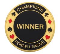 Abaodam Metal Poker Card Protector with 35 Pieces Metal Commemorative Chips and Lucky Coins for Accessories and Game Memorabilia