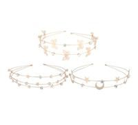 Abaodam Metal Rhinestone Headbands Set 3Pcs with Star and Moon Motifs, Lightweight Double Layer Hair Hoops for Women, Daily and Party Hair Accessories