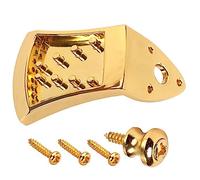 Abaodam Metal Triangle Mandolin Tailpiece with Screws for 8-String Arched Top Mandolin Gold Finish Sturdy Replacement Part Easy Installation