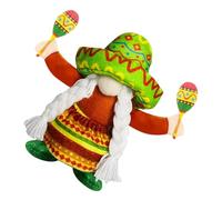 Abaodam Mexico Hawaiian Hat Style with Gnome Straw Doll Decorative | Cloth Build, Photography Prop, Home Decoration, Office Bookshelf Accent, Collectible Doll for Themed Display