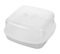 Abaodam Microwave Steamer Basket Multi-Functional Steamer White PP with Good Air Permeability Heat Preservation for Microwave and Refrigerator Use