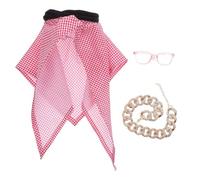 Abaodam Middle Eastern Dog Headdress Costume with Sunglasses and Chain Necklace Lightweight Breathable Puppy Bandana Scarf for Halloween and Themed Parties Handmade Saudi Style Robe Outfit