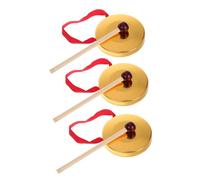 Abaodam Mini 9cm Copper Gong Mallet 3pcs Set Handheld Percussion Instrument Traditional Chinese Gong for Boys and Girls Music Party and Percussion Accessories