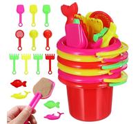 Abaodam Mini Beach Set for - 6pcs Small Sand Buckets and Shovels, Mixed Colors, Portable Outdoor Sand Playing Tools for Garden, Travel, and Beach Fun