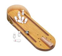 Abaodam Mini Bowling Set Wooden Tabletop Game for Adults and Compact Portable Indoor Bowling with Smooth Rounded Edges Skill Development Fun for Hand-eye Coordination and Reaction Speed