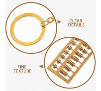 Abaodam Mini Brass Abacus Keychain Pendant, 1pcs Chinese Style Copper Abacus Key Ring Charm, Classic Bag Hanging Ornament Suitable for Car Keys and Handbags