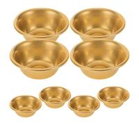 Abaodam Mini Brass Offering Bowls 8Pcs Copper Ritual Cups 2-Inch Buddhist Water Bowls for Prayer, Temple Use, and Spiritual Ceremony