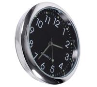 Abaodam Mini Car Dashboard Clock Luminous Analog Quartz Pointer Black Small Vehicle Clock with Adhesive for Car Interior Air Vent Use
